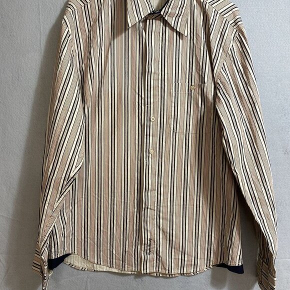 English Laundry Men's Button UpShirt Multi stripe Embroider Long Sleeve Casual L - Picture 1 of 6